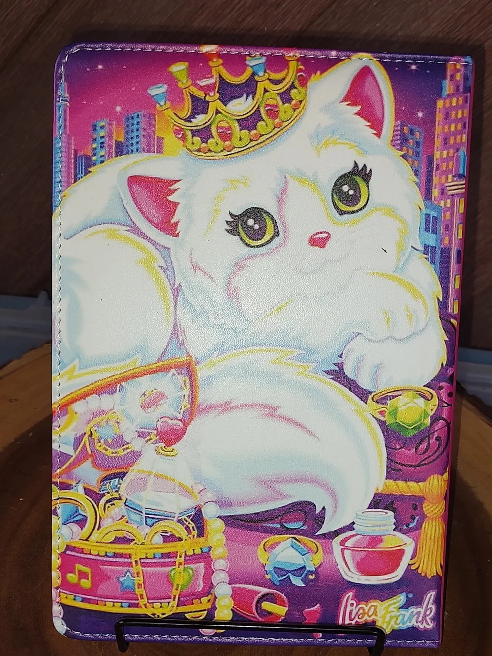 New! Lisa Frank White Kitty Peel Leather Soft Cover Notebook. A5 Size.
